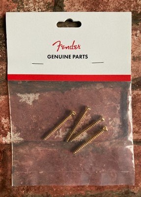 Fender Gold Hals Schraub-Montageschrauben für Gitarre & Bass, Strat Tele 4er-Pack