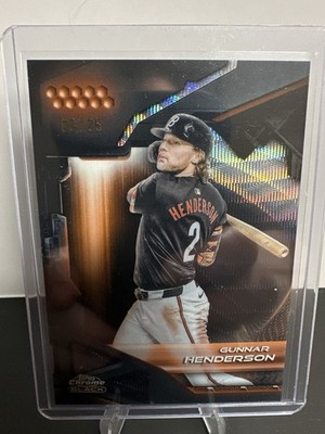 2026 Topps Chrome Black Gunnar Henderson Orange Refractor /25 #11 Orioles 09/25