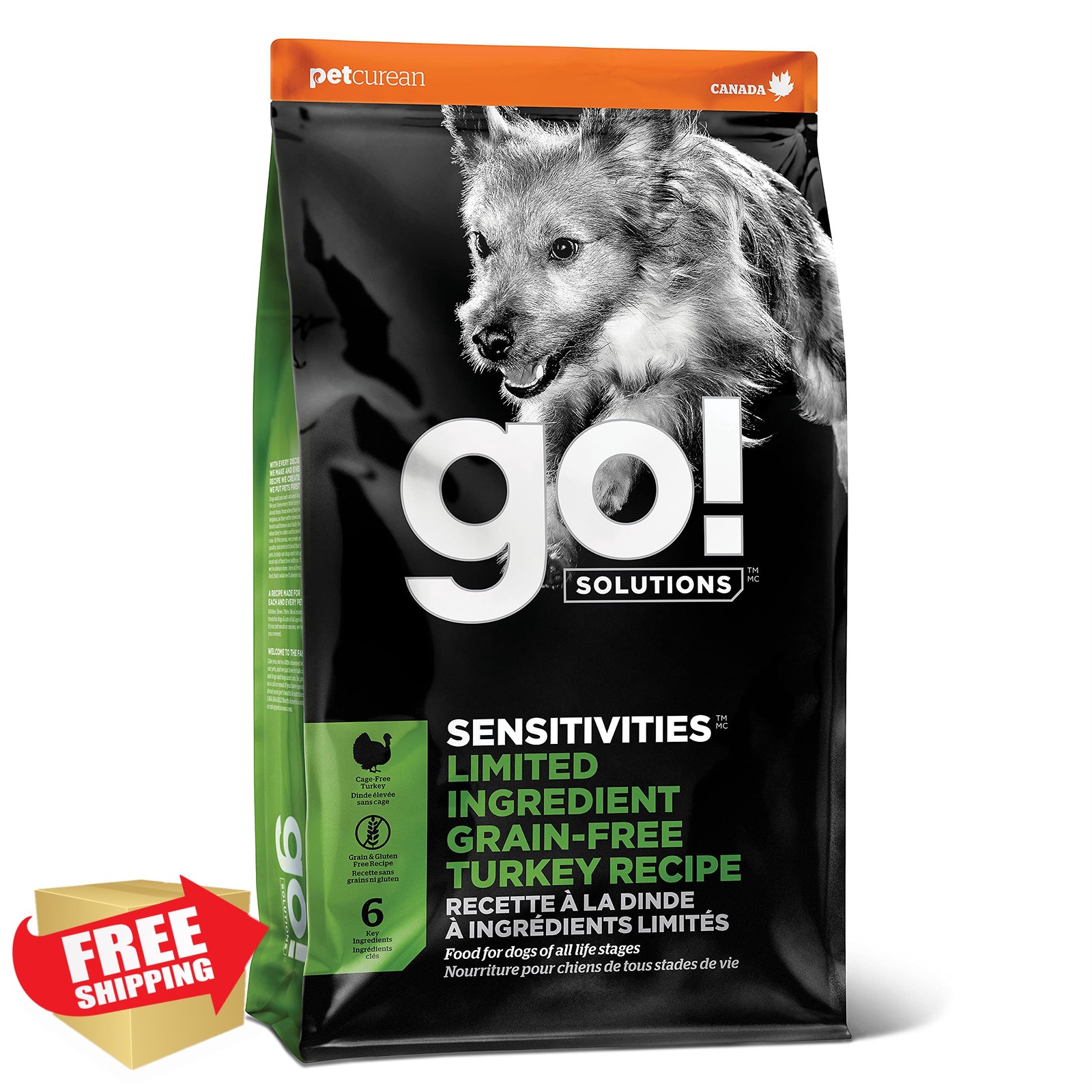 Go! Solutions Turkey Grain-Free Dry Dog Food, Sensitive Stom