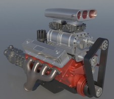 Chevrolet Big Block 454 Supercharged Engine Resin Print Multiple Scale Sizes