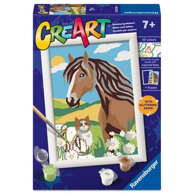 Ravensburger CreArt Serie E: Vrienden op de weide, schilderen op nummer, schilde