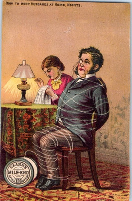 Victorian Trade Card 1880 Clark's Mile-End Best Six Cord Thread
