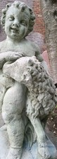 Vintage Four Seasons Cherub Cast Cement 34 La...