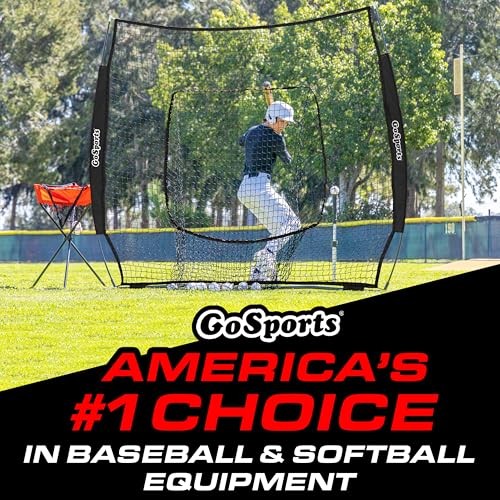 GOSPORTS 7 FT X 7 FT BASEBALL & SOFTBALL NETS, HITTING, PITCHING, 7X7, BLACK - Picture 2 of 5
