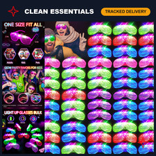75PCS LED Light Up Glasses - 5 Colors, 3 Modes, Glow in the Dark Party Favors, N