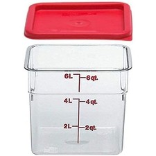 Cambro 6SFSCW135 Camsquare Food Container, 6-Quart, Polycarbonate, Clear, NSF Wi