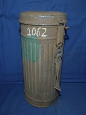 ww2 German gas mask canister. Normandy camouflage. Name and number.