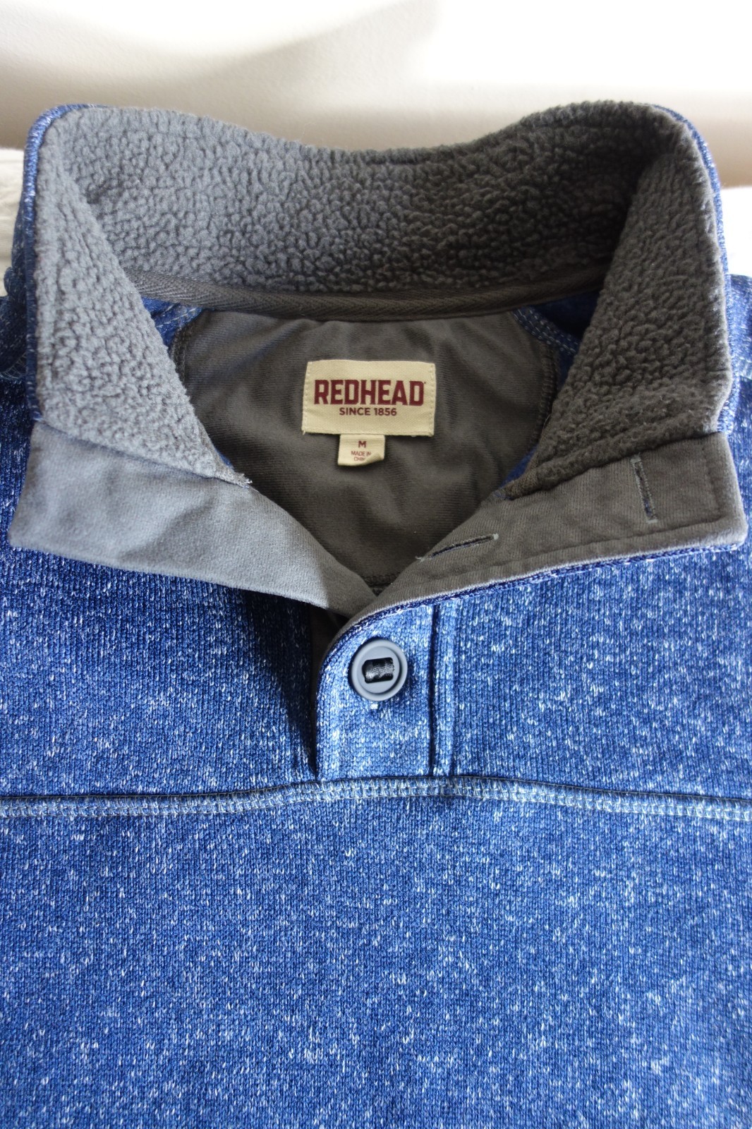 REDHEAD Blue / Heather Pull-over ¼ button sweater… - image 1