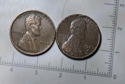 Lincoln Wheat Small Cent 1942-P, Lincoln Memorial 1979-D