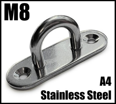 M8 längliche Augenplatten D Ring Pad Dee U Bar - Edelstahl A4 Marine Grade 316