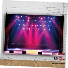 Music Stage Backdrop 90s Backdrop Neon Stage Spotlight Prop Background 10x8 ft