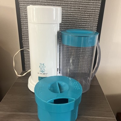 Mr. Coffee The Iced Tea Pot 2 Quart Pitcher Maker Brewer TM1.7 Turquoise TESTED