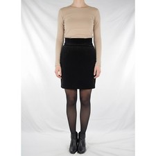 Womens Skirt Black L Mini Velvet High Waist Fit Unlined Vintage Stylish