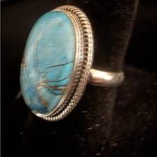 Sterling Silver and genuine Turquoise Statement Ring