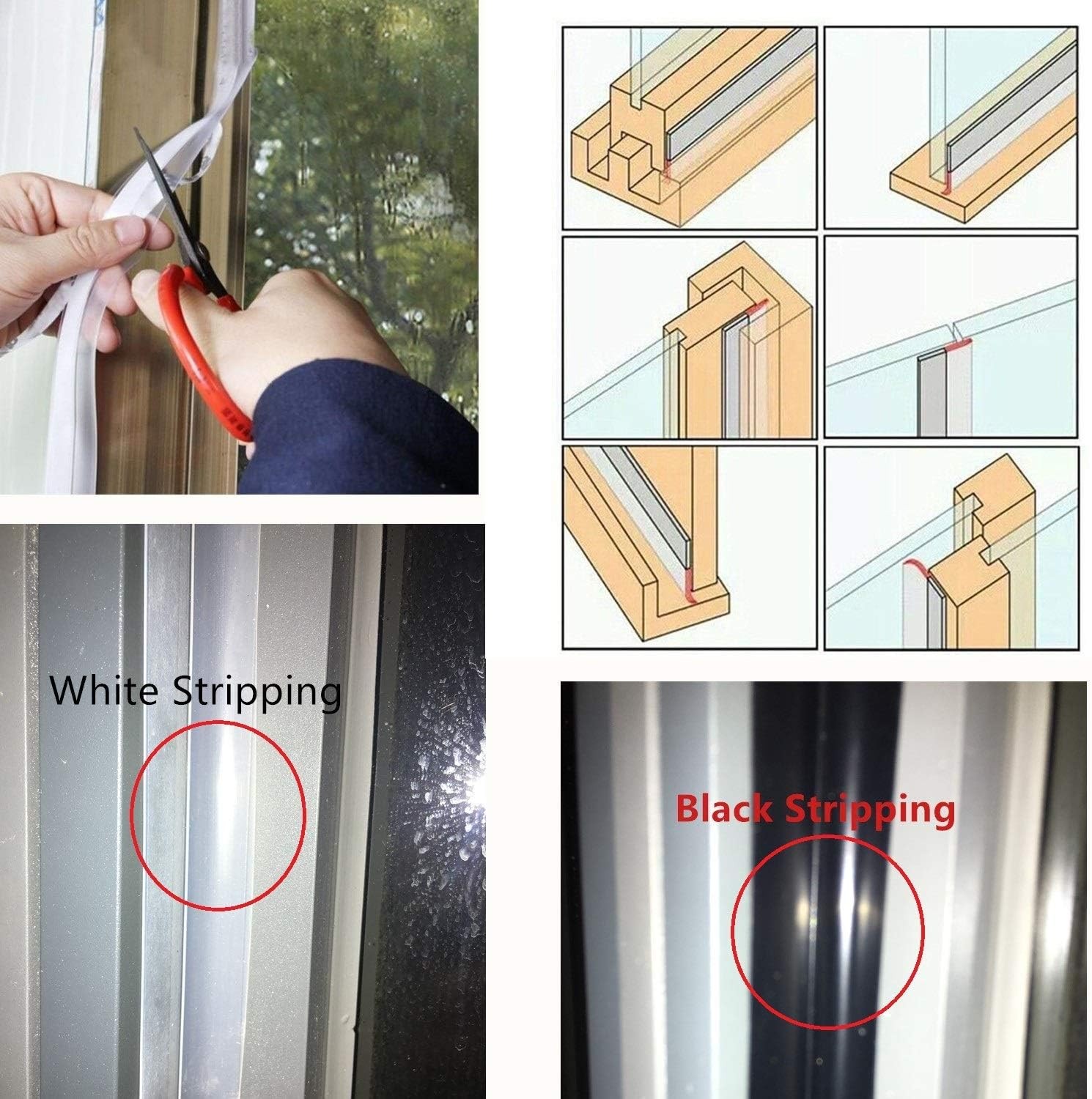 Weather Stripping, Door Seal Strip Self Adhesive Silicone Draft Bottom Gap Repla
