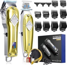Professional Electric Hair Clippers Beard Trimmer T Blade Set for Men Cordless