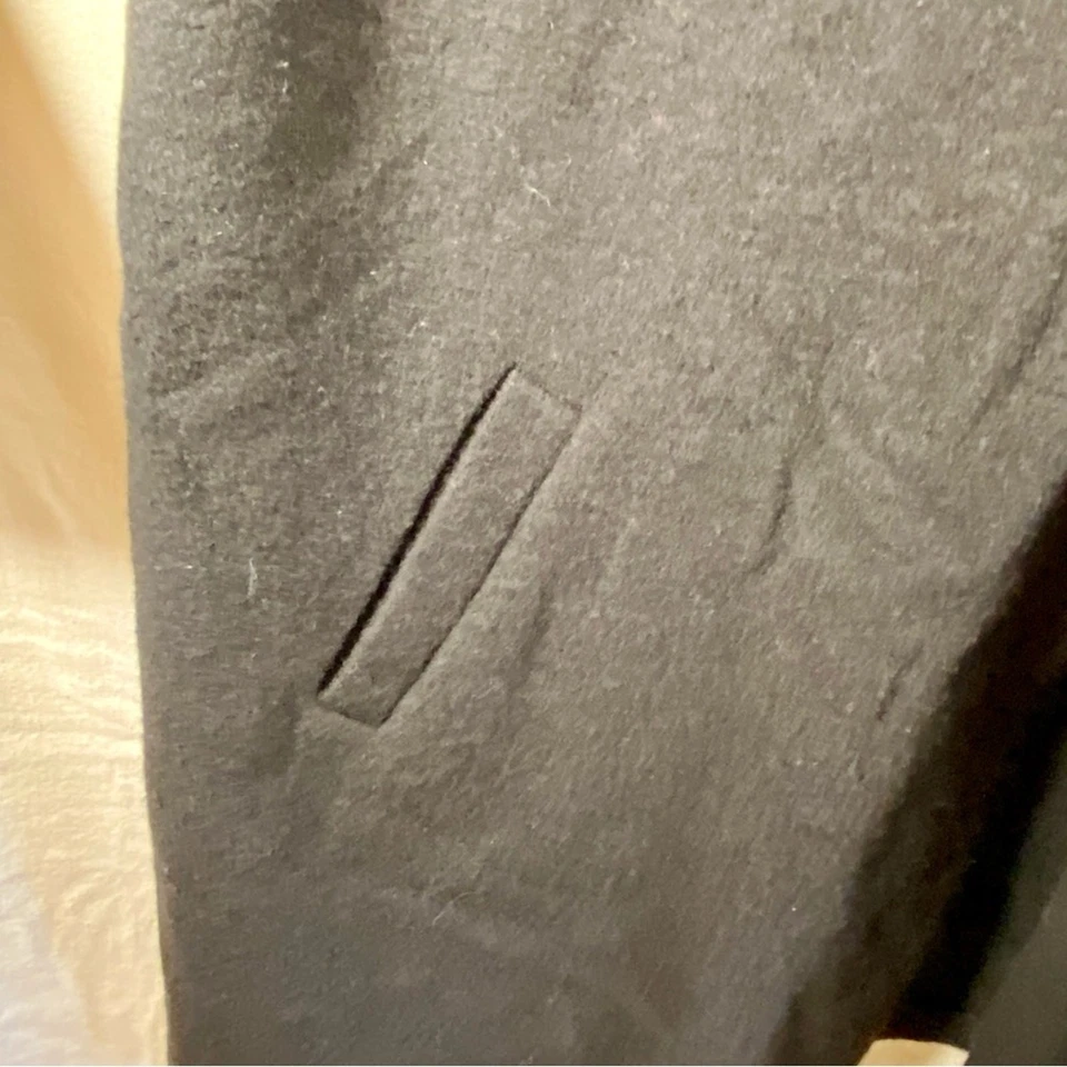 Cynthia Rowley Mujer Lana Guisante Abrigo 3x Negro Neutro Minimalista Silencioso Lujo  Foto 4 de 4