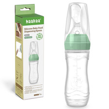 Silicone Baby Food Dispensing Spoon Feeder 4Oz - Infant Squeeze Cereal Feeder, B
