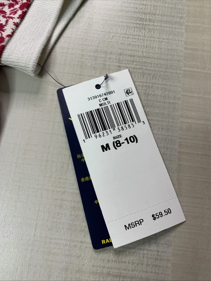 Polo Ralph Lauren Vintage Style Floral Print Polo Dress Girls 8/10 NWT-12596 - Image 2 of 4