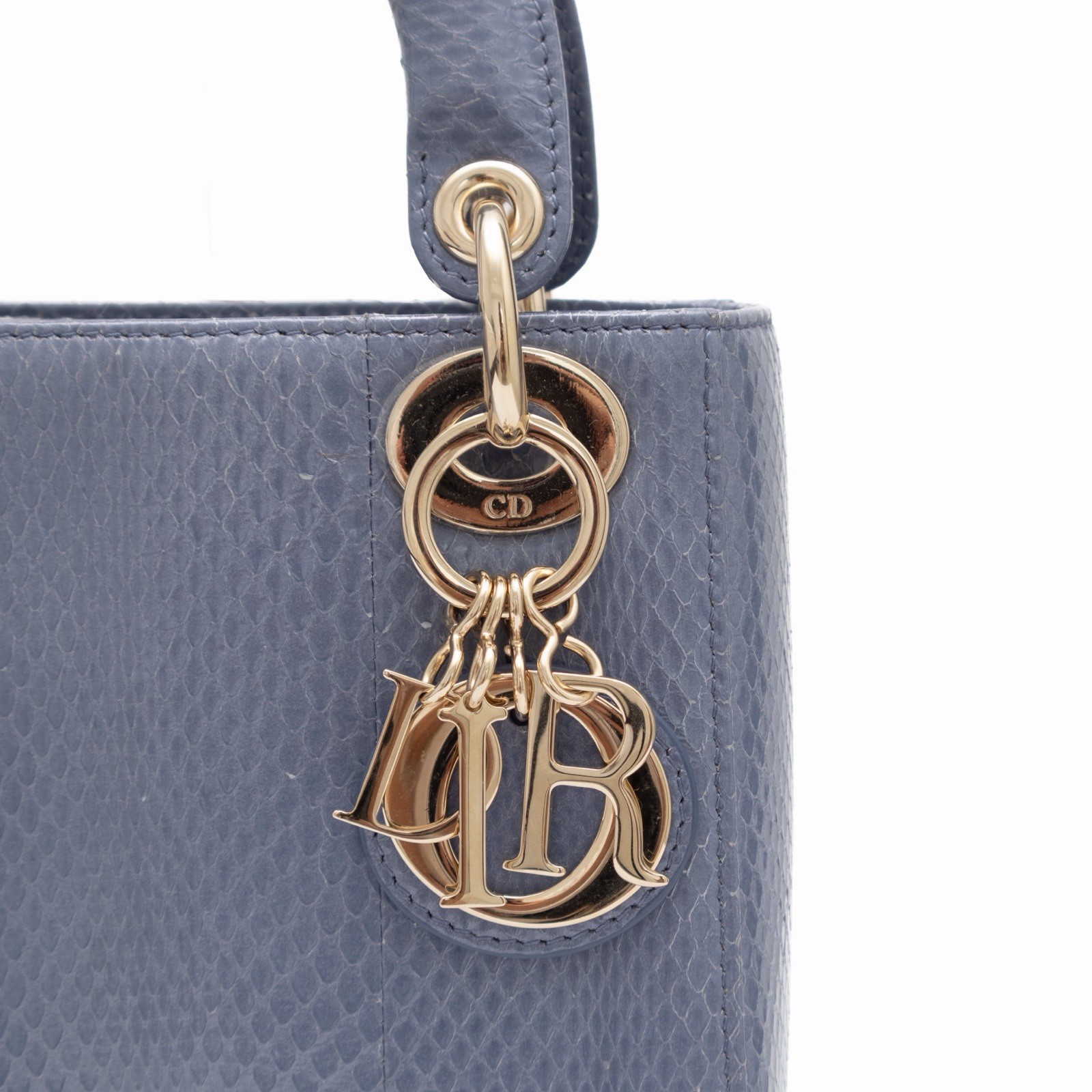 CHRISTIAN DIOR Python Snakeskin Mini Tote Lady Di… - image 4