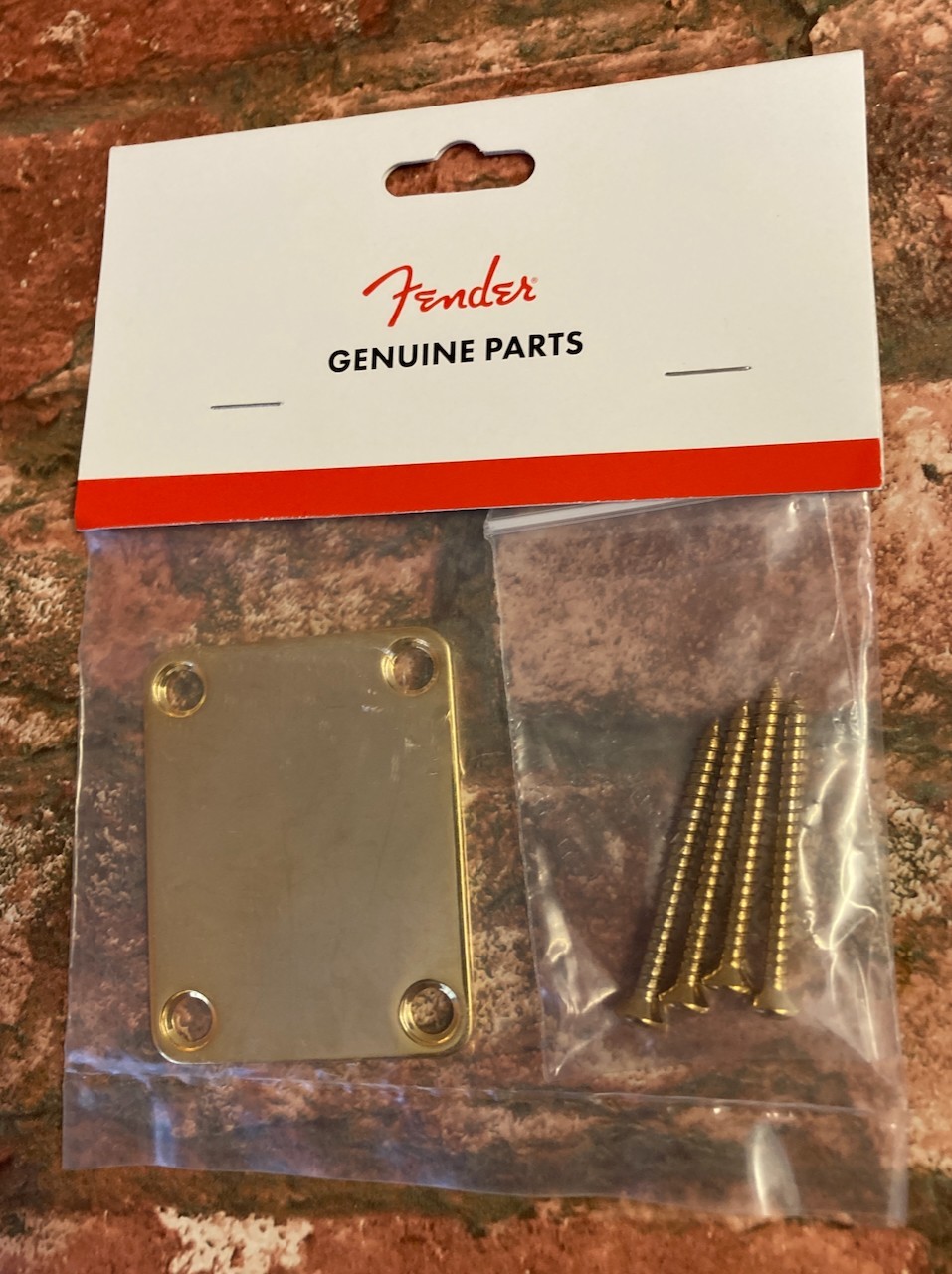 Fender Gold Neck Plate - 4-Bolt Vintage 'Plain' - For Strat, Tele, Bass etc.