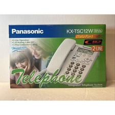 Panasonic KX-TSC12W Corded Landline Phone Caller ID 2-Line System White NIB
