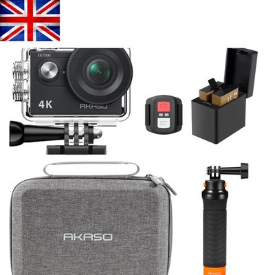 EK7000 4K Action Kamera Bundle mit Schwimmgriff & 2 Akkus für Abenteurer