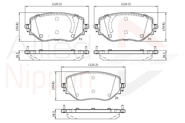 Brake Pad Set For Disc Front Fits Dacia Nissan Renault ALLIED NIPPON ADB02774