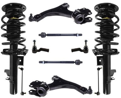 Front Struts Control Arms Tie Rods Links Fits XC70 10-16 W/ Electronic Steering
