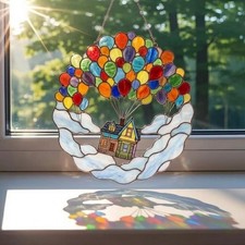 Up House Balloon Suncatcher, Disney Pixar Up Window Hanging, Colorful Balloon