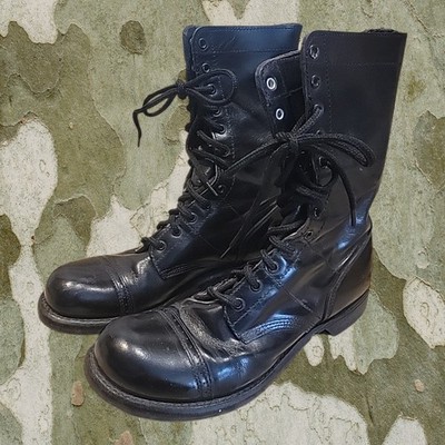 Vintage Corcoran Jump Boots Size 9.5D Black Leather Cap Toe USA