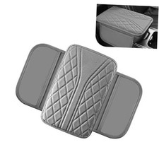 Car Center Console Cover, Leather Vehicle Armrest Protector Cushion with 2 Gray