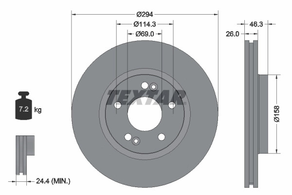 2Er-Set 2Er Set Bremsscheibe Textar 92136403 Hyundai 5171226100-image
