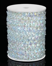 99FT Crystal Garland Strands, Acrylic Iridescent Crystal Beads String Roll,