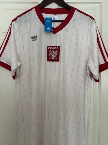 Poland Polska 1982 Retro National Team Football Shirt Size L