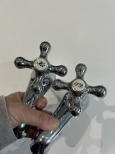 traditional Victorian-style crosshead pillar taps Chrome Plated Pair