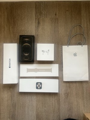 Apple empty boxes only Iphone 12 Pro, AirPods Pro, Apple Watch SE 40 mm + bag