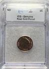 ROSE GOLD PLATED  1893  INDIAN HEAD CENT  ICG  Authentic US Coin PENNY 1C