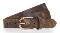 Tamaris Leather Belt W105 GüRtel Light Blue - Taupe Hellbraun Blau Neu