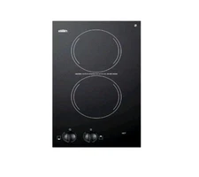 Summit Appliance CR2110 12" Electric Cooktop with 2 Burners Voltage: 110V