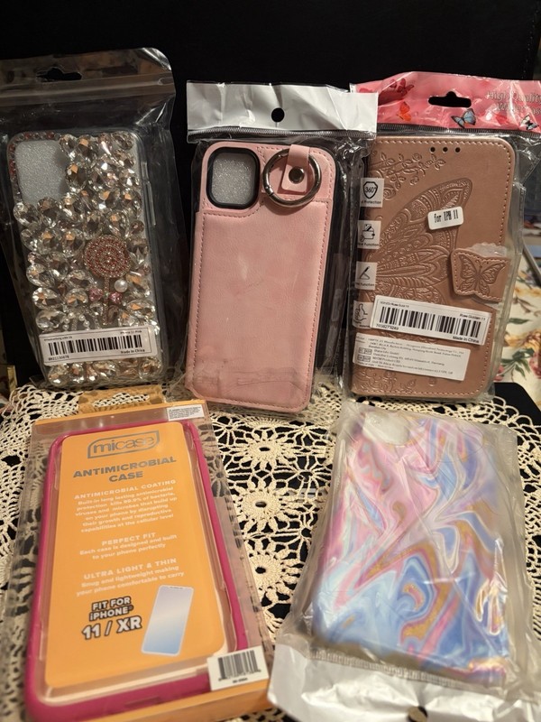 Lot of 5 iPhone 11 Cases NEW In Packages  Pink And Jewels