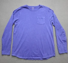Old Navy T Shirt Men's Size L Long Sleeve Blue Chest Pocket