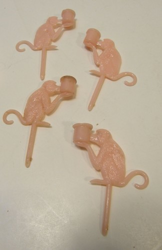 16 Vintage Nosco Hard Plastic Birthday Candle Holders Circus Animals Lion Monkey Ebay