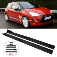 For Citroën C3 DS3 C4 Glossy Side Skirts Spoiler Lip Panel Splitter Diffuser
