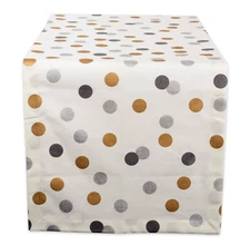DESIGN IMPORTS DII METALLIC CONFETTI WHITE TABLE RUNNER 14"x108" 100% COTTON NEW