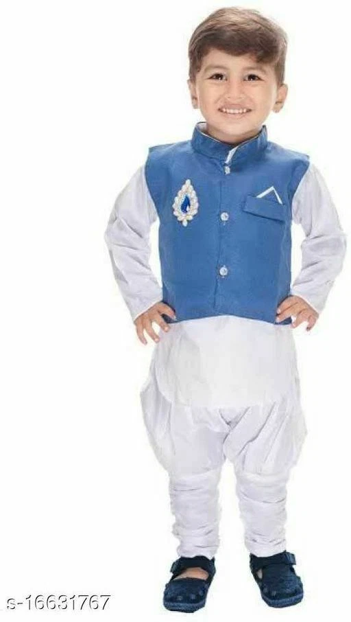 White kurta pyjama for baby boy 2025