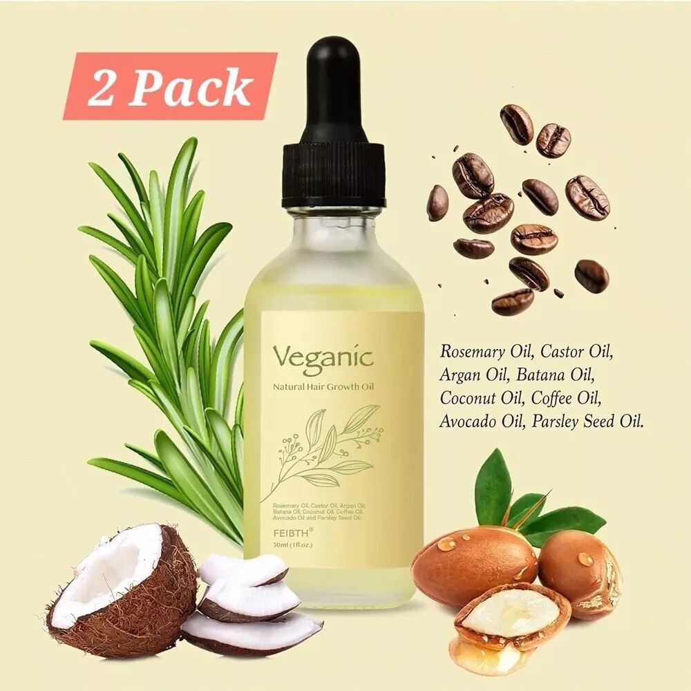 2 Pack Natural Hair Growth Oil, Veganic Organic Hair Growth  display picture 3