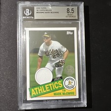2020 Topps Baseball 1985 Mark McGwire Relic Oakland Athletics Graded Beckett 8.5