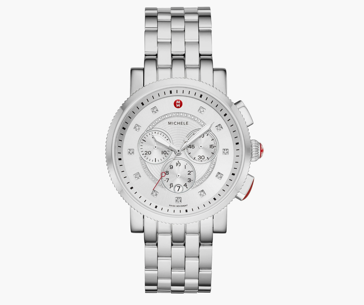 New Michele Silver Sport Sail Diamond MWW01K000122 Watch | eBay