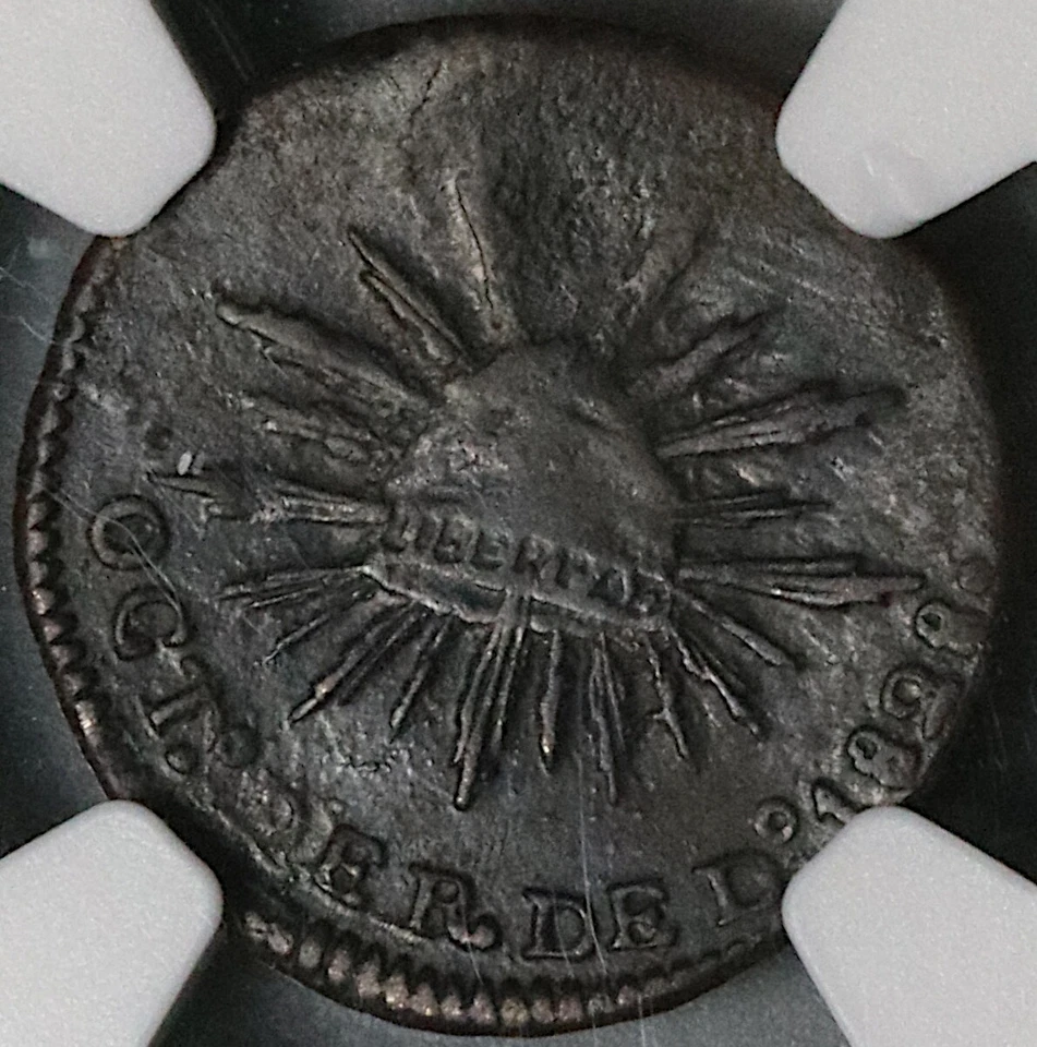 1828 NGC XF Durango Mexico 1/8 Real Octavo Child Bow Arrow Tree Coin (25092201D) - Image 3 of 4